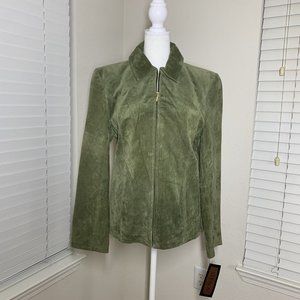 NWT Siena Suede Leather Jacket Women's Size Medium Moss Southwest Ranch Rodeo